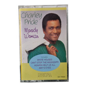 "Moody Woman" by Charley Pride-1989-Vintage Cassette Tape - Excellent Condition